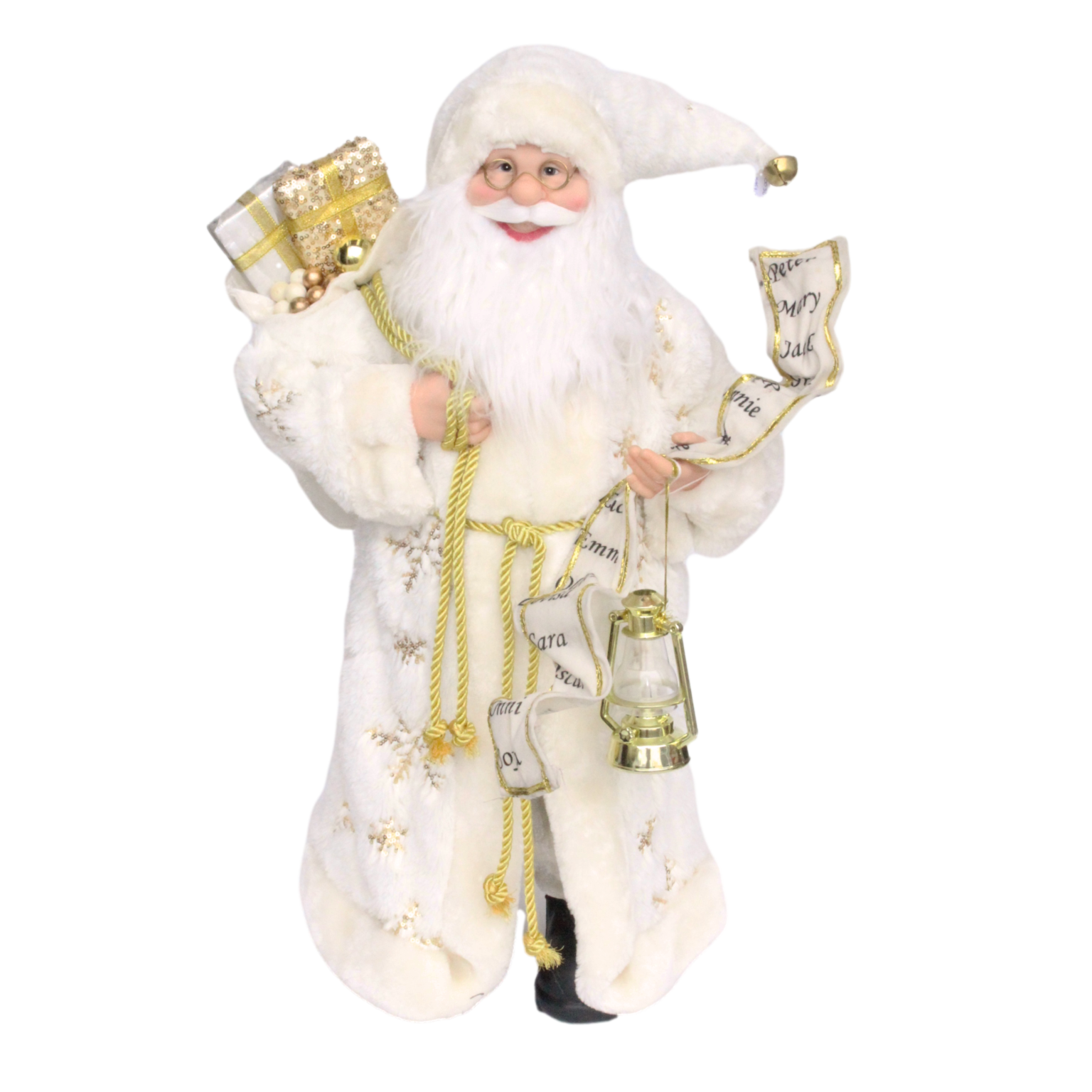 Long Cream Coat Santa Christmas Heirloom Company