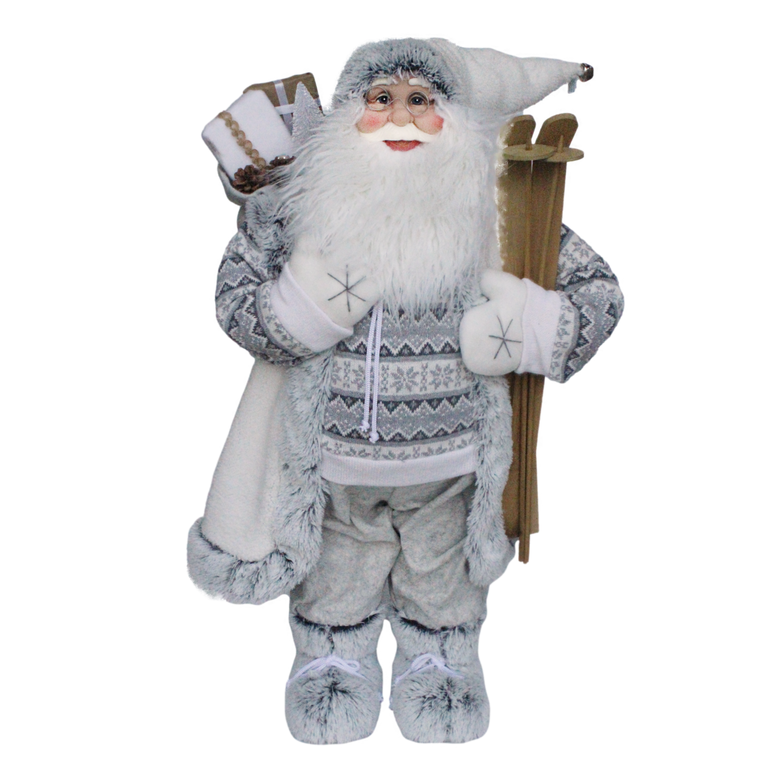 Grey Jersey Santa Christmas Heirloom Company