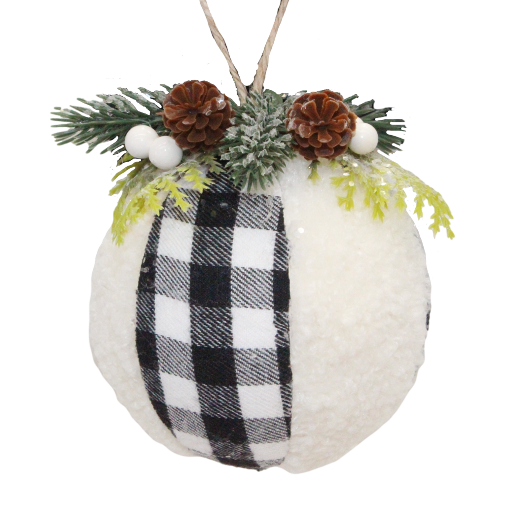 Plaid Fabric Ball - Christmas Heirloom Company