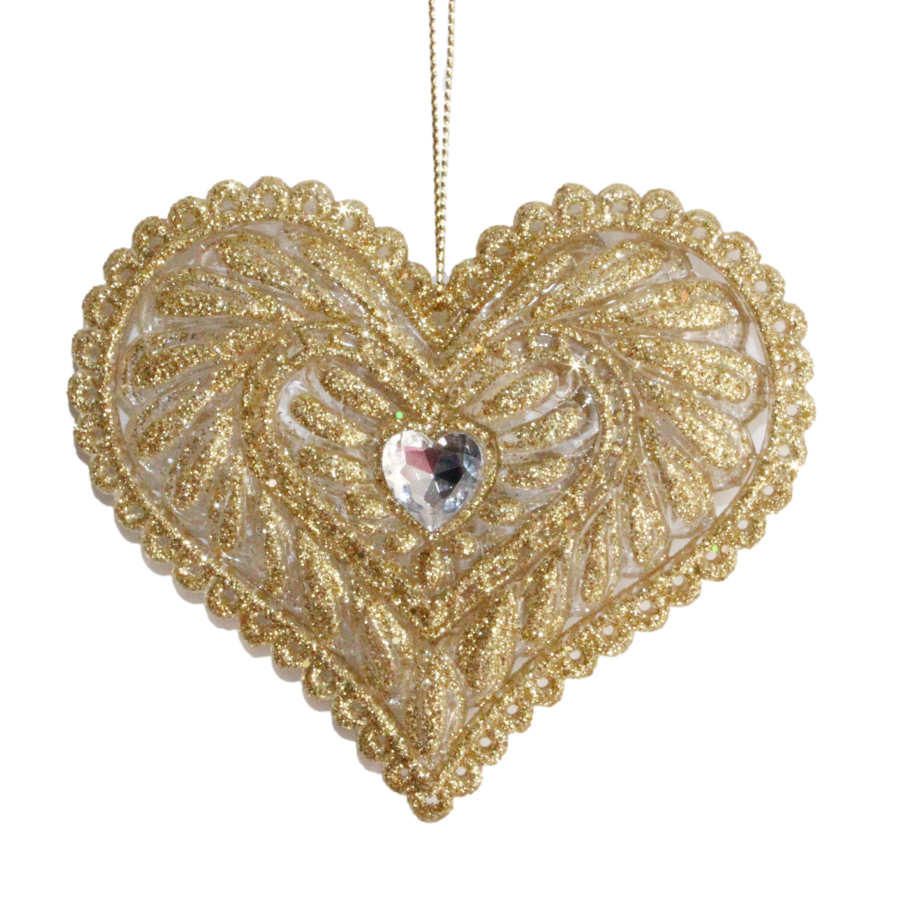 Pale Gold Heart Christmas Heirloom Company