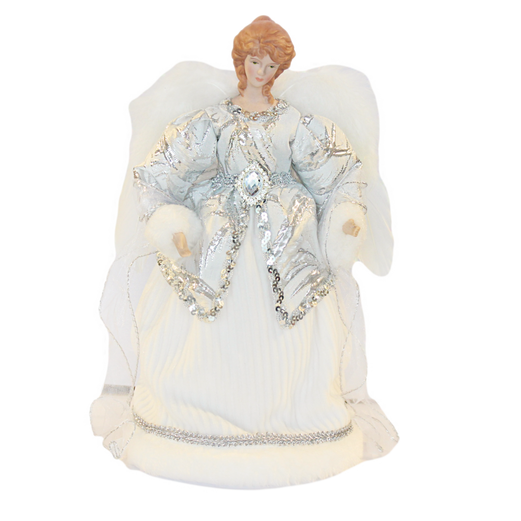 White Silver Angel Topper Christmas Heirloom Company white-silver-angel-topper-christmas-heirloom-company