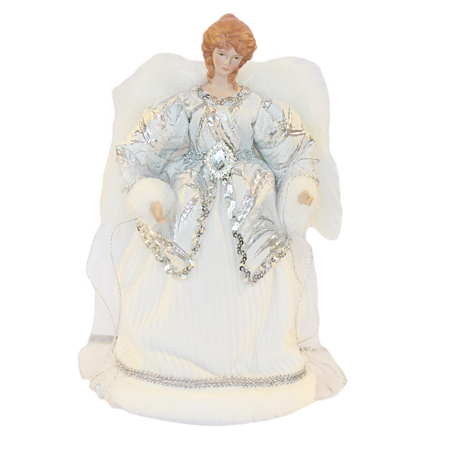 White Silver Angel Topper Christmas Heirloom Company white-silver-angel-topper-christmas-heirloom-company