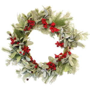 Pale Green Leaf and Berry Wreath