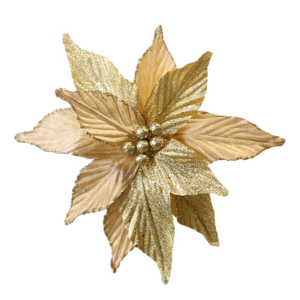Matt & Glitter Gold Poinsettia