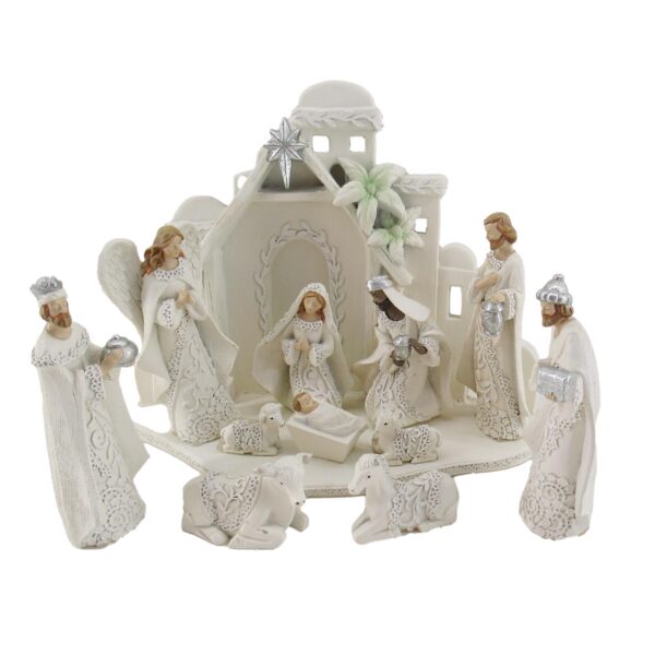 Nativity with Stable & Fillagree Detail