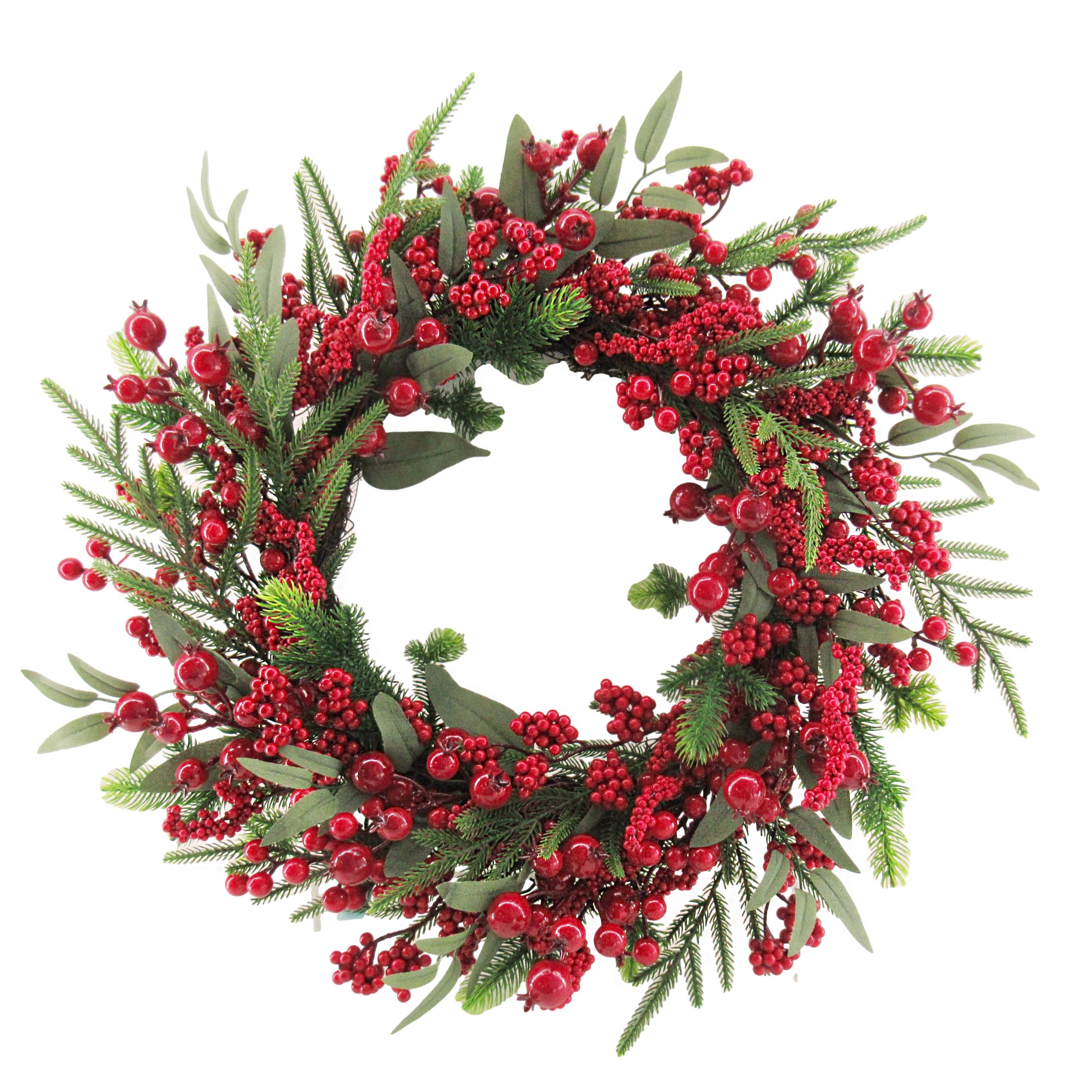 Red Berry & Mixed Leaf Wreath