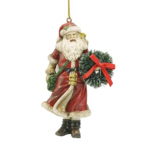 Santa Claus Holding Wreath
