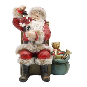 Santa Sitting with Soldier & Toys