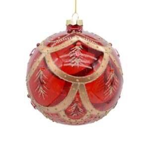 Red & Gold Ball - Feather Design