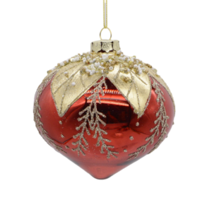 Red Onion - Gold Feather Pattern