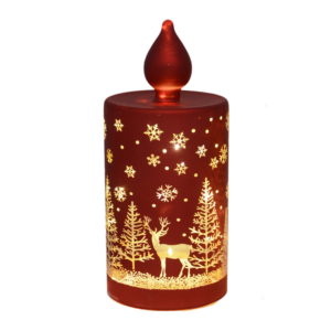 Reindeer Design Etched Candle