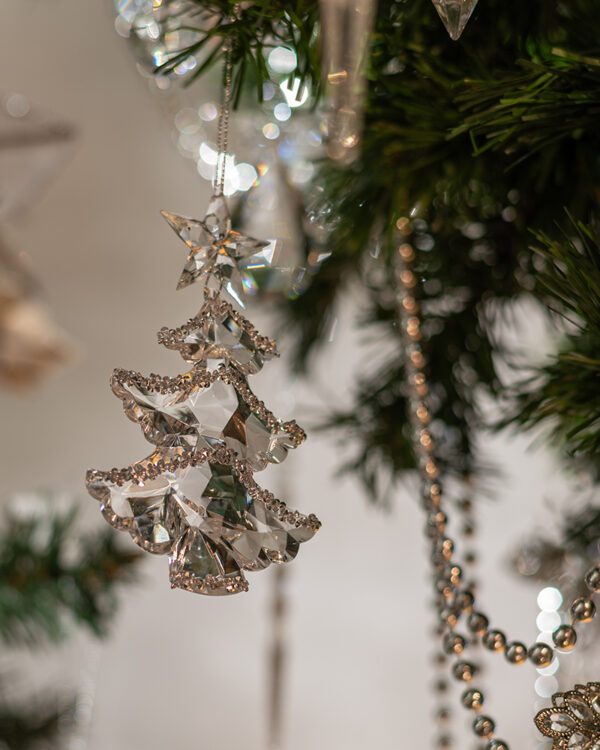 Clear Tree with Glitter Snow