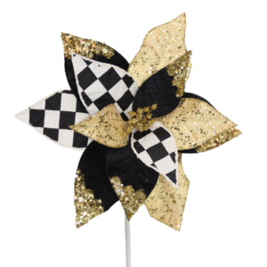 Check & Gold Poinsettia