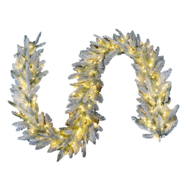 Snowy Norwegen Pine Garland (Pre-lit)
