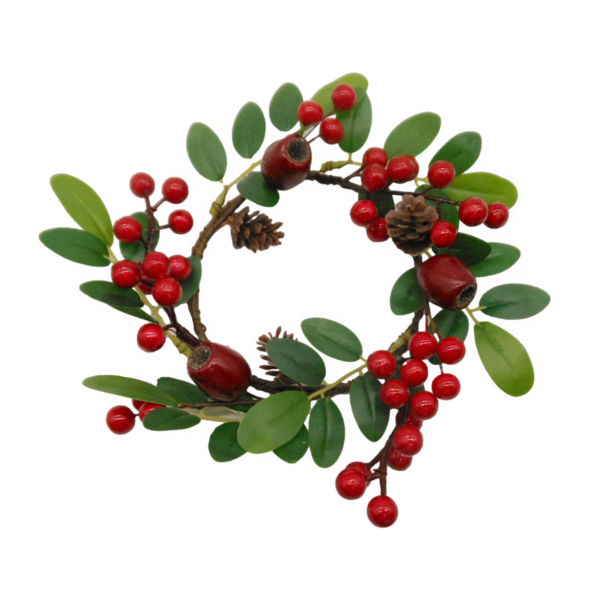 Red Nut & Berry Candlering