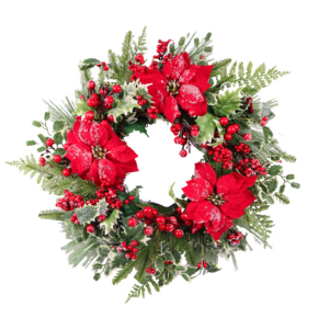 Frosted Poinsettia Wreath
